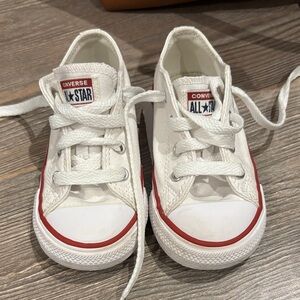 Converse Kids White and Red Sneakers